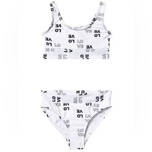 BNWT THE BRAND GIRLS COOL LOVE PRINT CROP BIKINI SIZE 4-5 YEARS